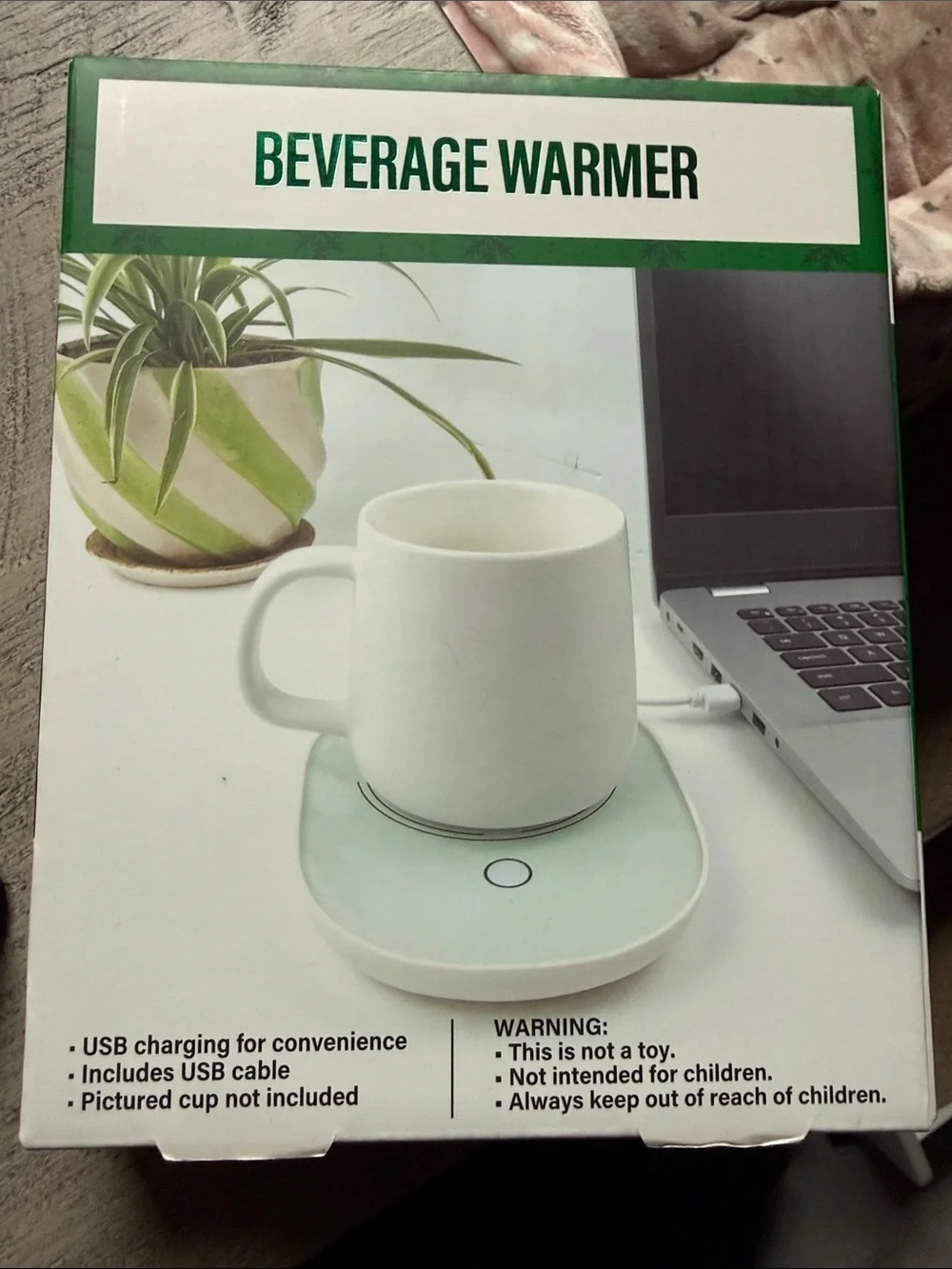 USB Cup Warmer in Light Green - Desk Beverage Heater